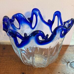 Murano glass “River” clear bowl